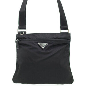 Prada Tessuto Crossbody messenger bag saffiano Leather Nero Black